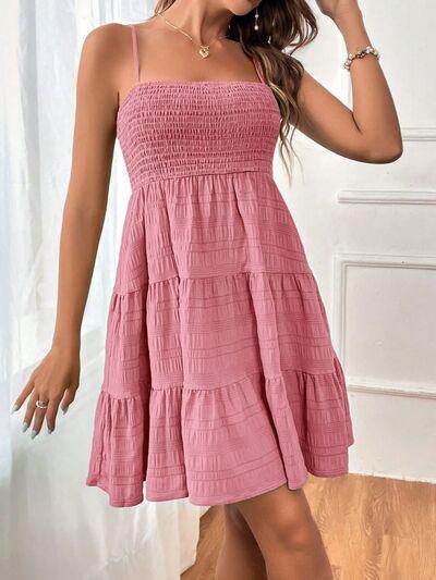 Tiered Smocked Square Neck Cami Dress for Casual Style
