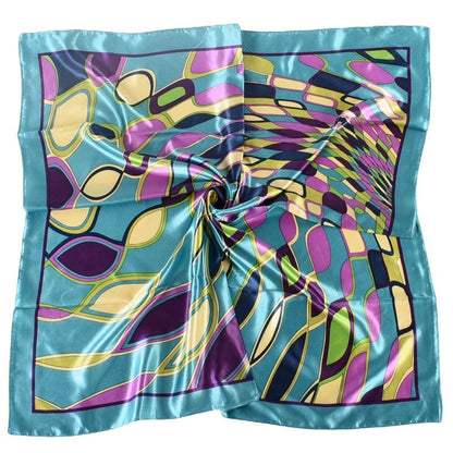 Geometric Silk Large Kerchief Women's Headscarf