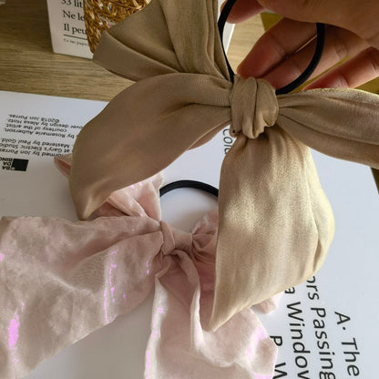 Hair Accessories Headdress Bow Bright Silk Hair Rope Head  Ring New Products