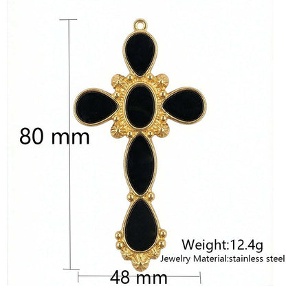 Stainless Steel Pendant With Zircon And Oil Dripping