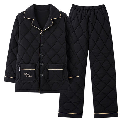 Mens Three-layer Quilted Loungewear For Fall And Winterwear It Indoors Or Out