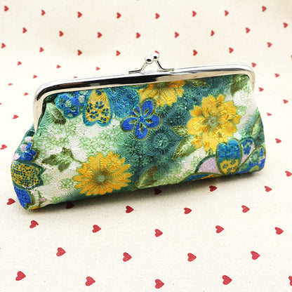 15cm Embroidered Fabric Women's Long Wallet