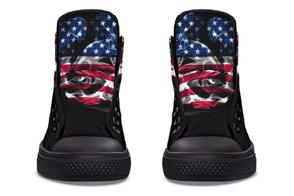 Printed Couple High Top Canvas Shoes