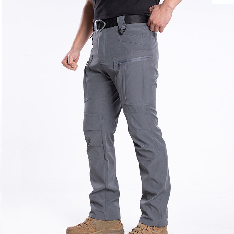 Spring And Autumn Outdoor Tactical Pants, Thin And Breathable Military-Style Work Pants, Multi-Pocket Slim-Fit Stretch Waterproof Camouflage Training Pants