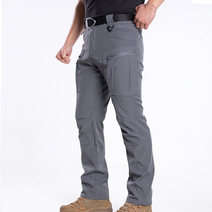 Spring And Autumn Outdoor Tactical Pants, Thin And Breathable Military-Style Work Pants, Multi-Pocket Slim-Fit Stretch Waterproof Camouflage Training Pants