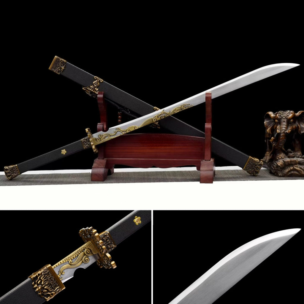 Tang Heng Dao & Xiu Chun Dao Integrated Manganese Steel Swords, Unsharpened For Decoration Not For Actual Combat