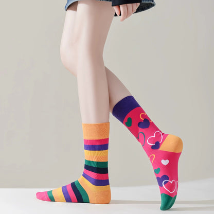 Asymmetric Middle Tube Cotton Socks Children
