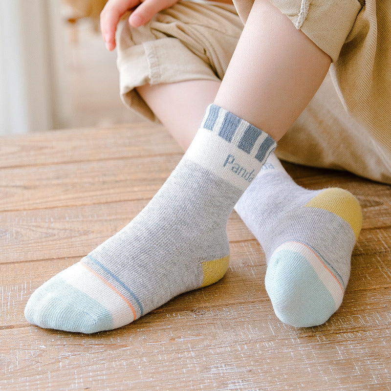 Cartoon Panda Polka Dot In Tube Baby Socks