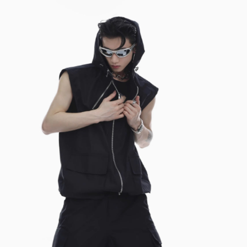 American Sleeveless Vest Top Overalls Suit