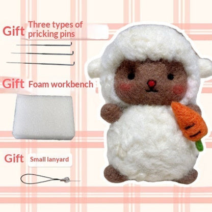 Felt Needle-poking Craft Kit DIY Cloud And Little Sheep Keychain