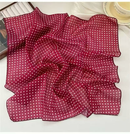 Korean-style Fresh And Delicate Floral Silk Scarf