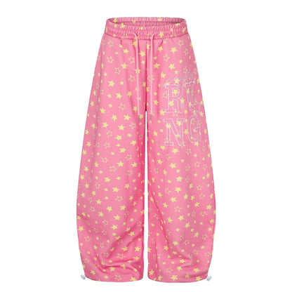 Star-studded Wide-leg Sabre-cut Pants For Men