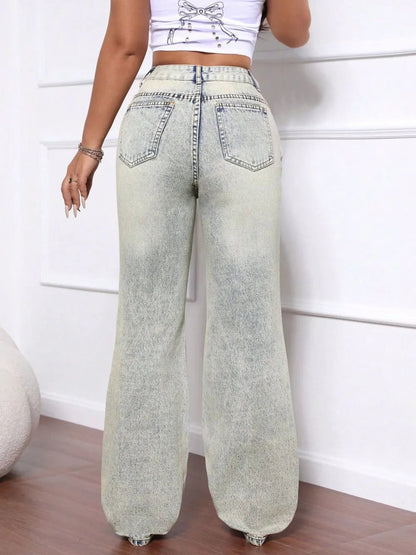 Distressed High Waist Jeans