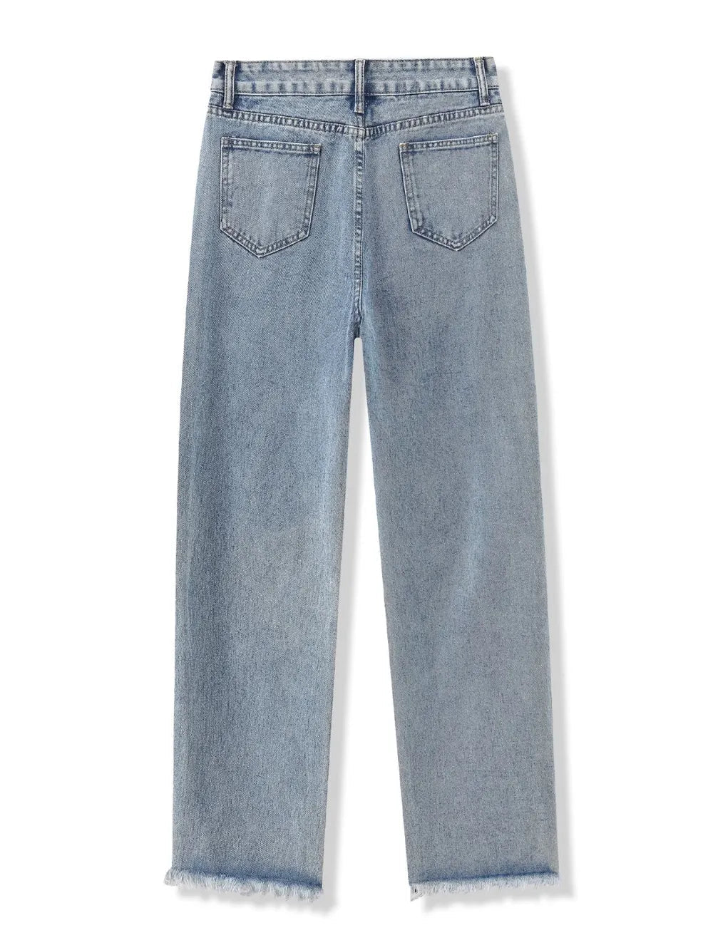 Distressed Raw Hem Jeans