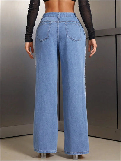 Distressed Wide Leg Jeans