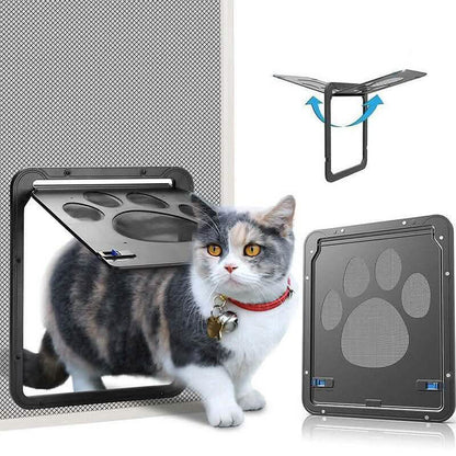 Dog or Cat Small Screen Locking Flap Door Magnetic Automatic Slide Protector