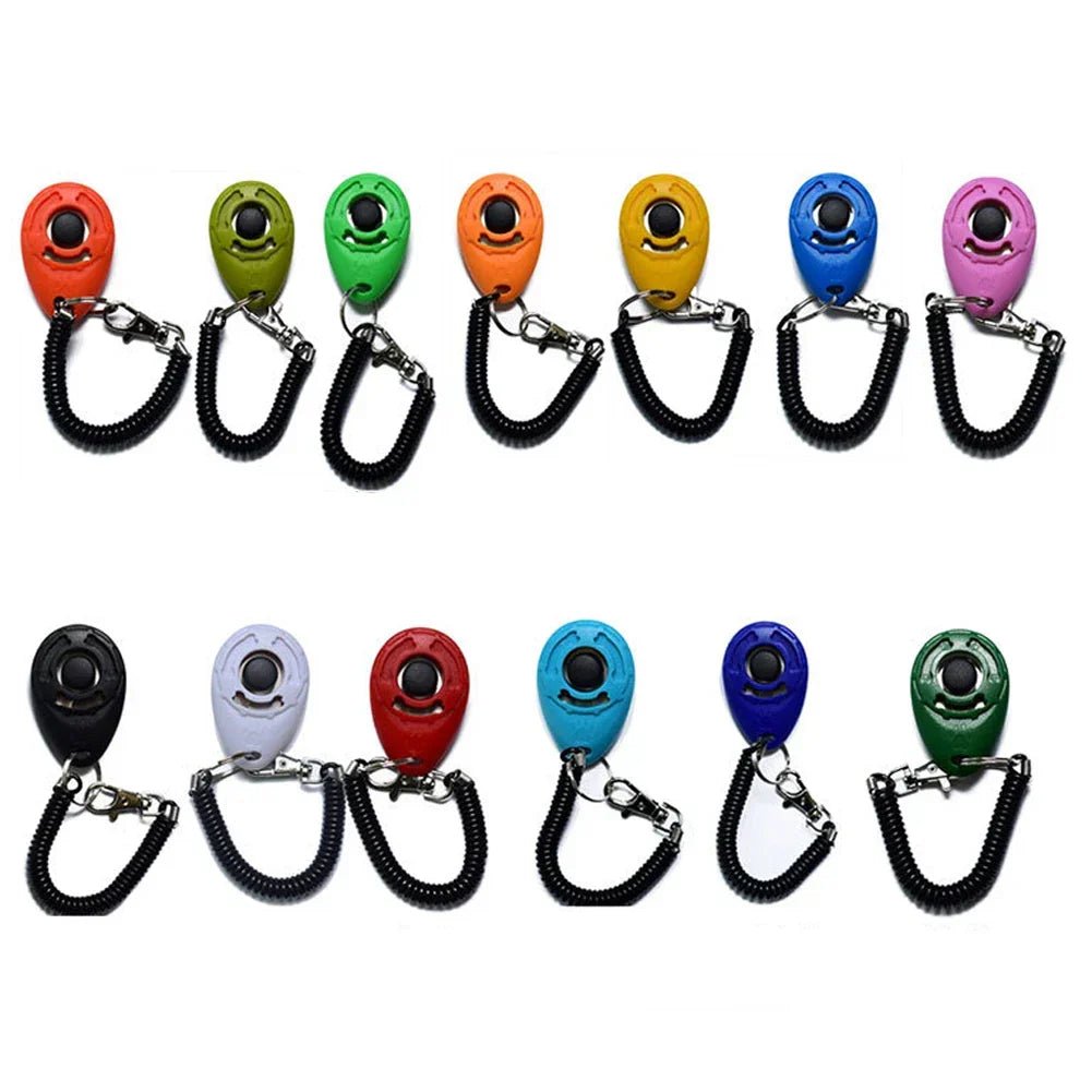 Dog Training Clicker Pet Cat Plastic New Dogs Click Trainer Aid Tools Adjustable Wrist Strap Sound Key Chain Dog Supplies - velouriva