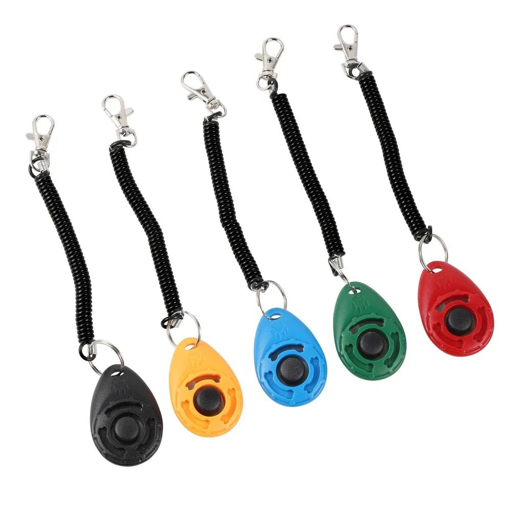 Dog Training Clicker Pet Cat Plastic New Dogs Click Trainer Aid Tools Adjustable Wrist Strap Sound Key Chain Dog Supplies - velouriva