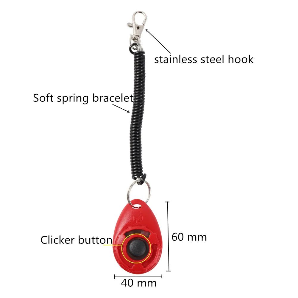 Dog Training Clicker Pet Cat Plastic New Dogs Click Trainer Aid Tools Adjustable Wrist Strap Sound Key Chain Dog Supplies - velouriva