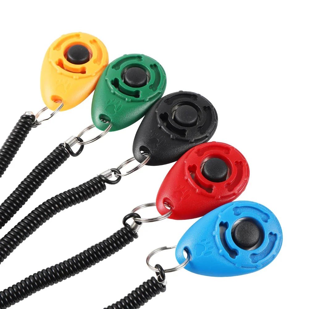 Dog Training Clicker Pet Cat Plastic New Dogs Click Trainer Aid Tools Adjustable Wrist Strap Sound Key Chain Dog Supplies - velouriva