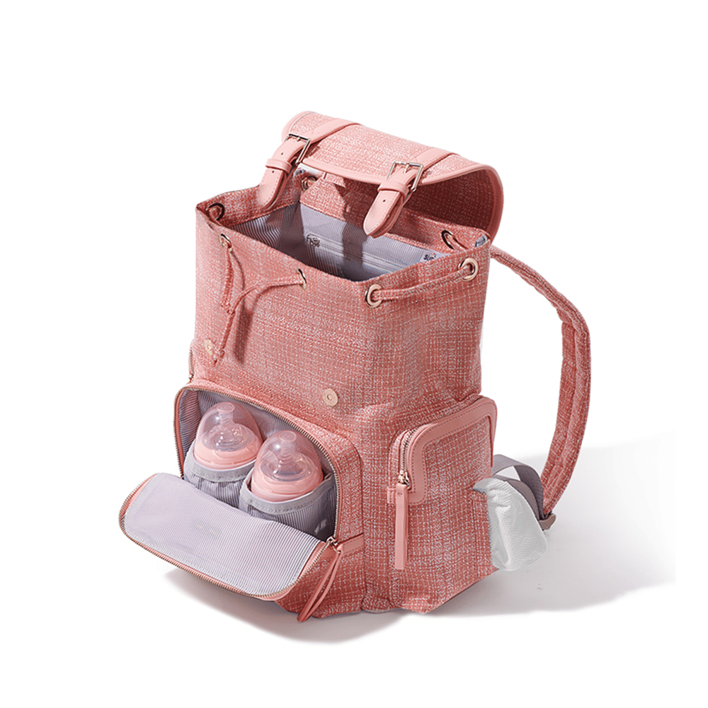 SUNVENO Diaper Bag Backpack, Baby Changing Bag Nappy Tweed Baby Diaper Bags Multifunction Waterproof for Travel
