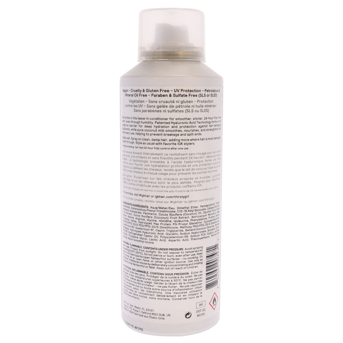 Thirsty Girl Coconut Milk Leave-In Conditioner by IGK for Unisex - 5 oz Conditioner