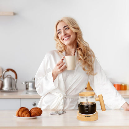Electric Mixing Mug 400ML High Speed Mixing Cup USB Rechargeable Self String Mug with Warming Pad for Coffee Milk Protein Powder Egg