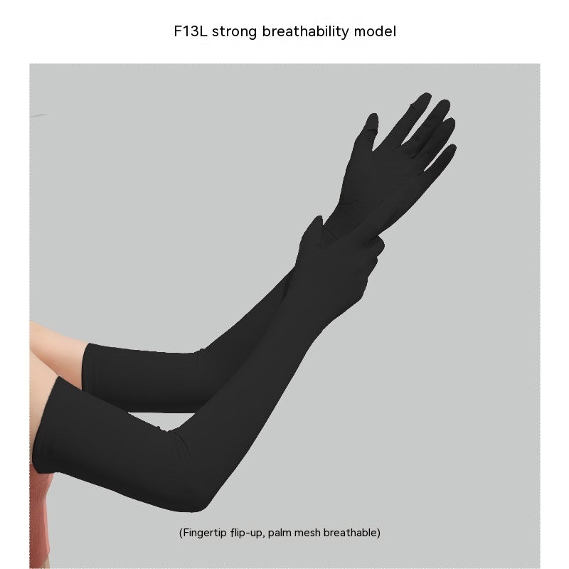 Nylon Ice Silk Long Sun Protection Gloves