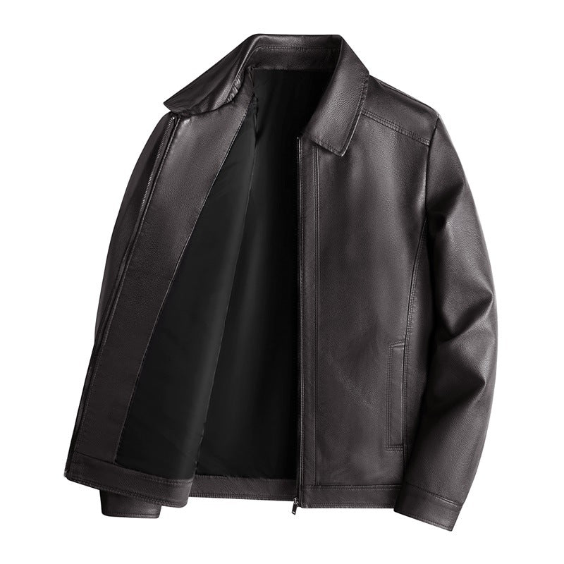 Mens' Stand-up Collar PU Leather Biker Jacket