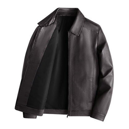 Mens' Stand-up Collar PU Leather Biker Jacket