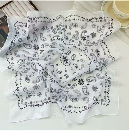 Korean-style Fresh And Delicate Floral Silk Scarf