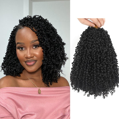 Synthetic Fiber Wig8 Inches24 StrandsCrocheted Small CurlsIrregular Style