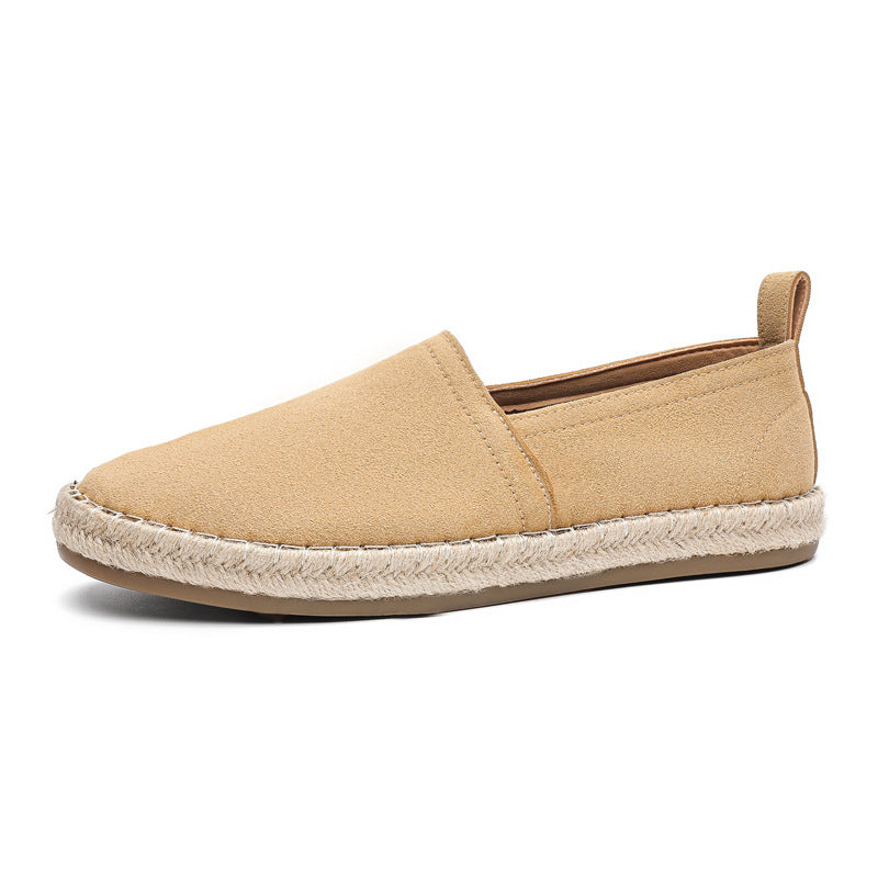 Mens Linen Fisherman Shoes Breathable Canvas Shoes