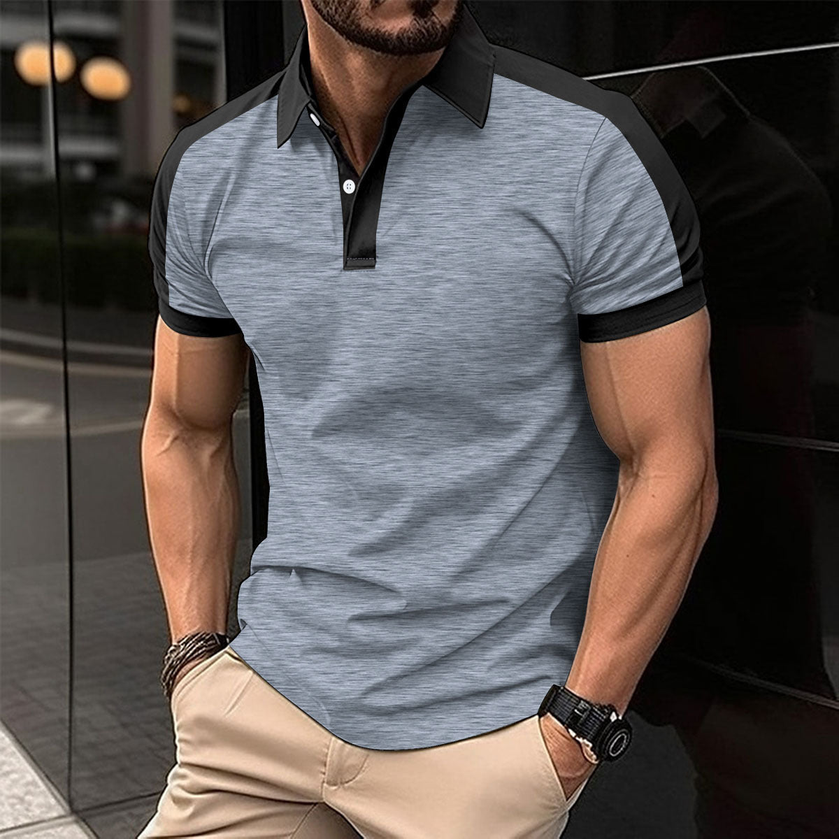 Men's Short Sleeve Casual Business Polo Shirt