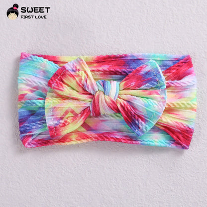 Children's Wide-brimmed Elastic Bow Baby Printed Headband