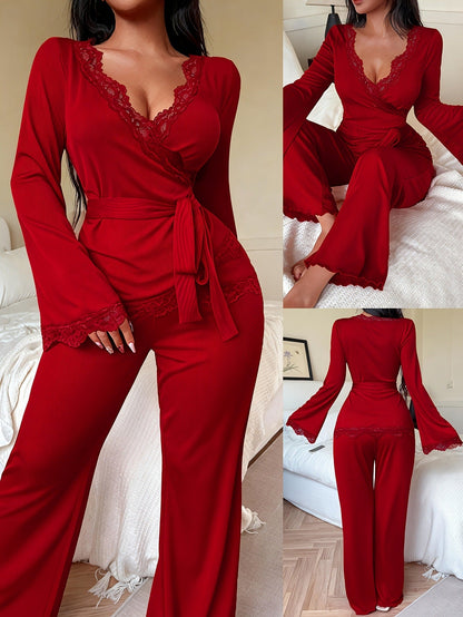 Womens Sexy Lace Top And Pants Set