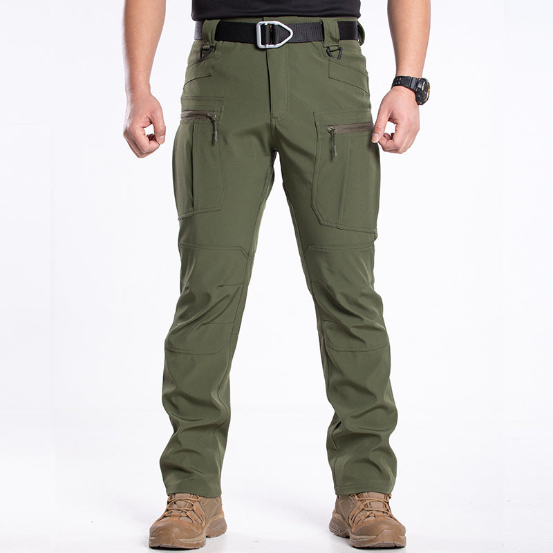 Spring And Autumn Outdoor Tactical Pants, Thin And Breathable Military-Style Work Pants, Multi-Pocket Slim-Fit Stretch Waterproof Camouflage Training Pants