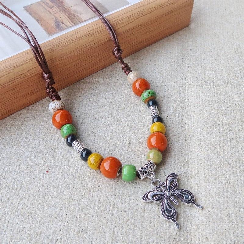Vintage Ethnic-Style Ceramic Necklace For Women