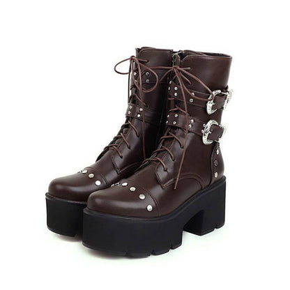 Square Heel With Side Zipper Women's
