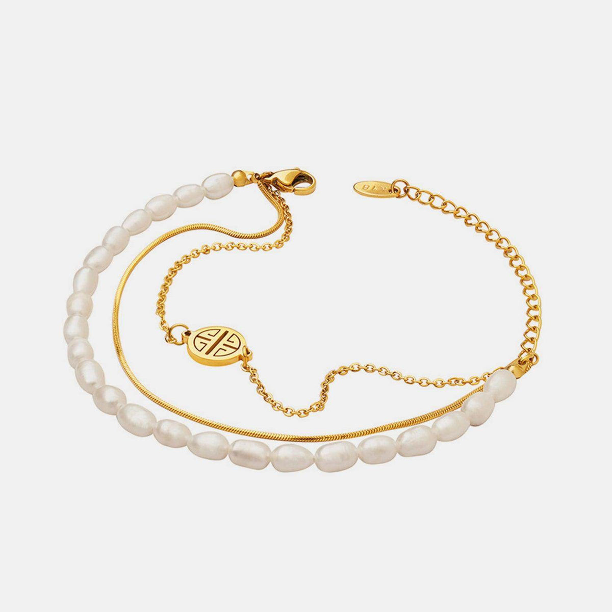Titanium Steel Three-Layered Pearl Bracelet for Women