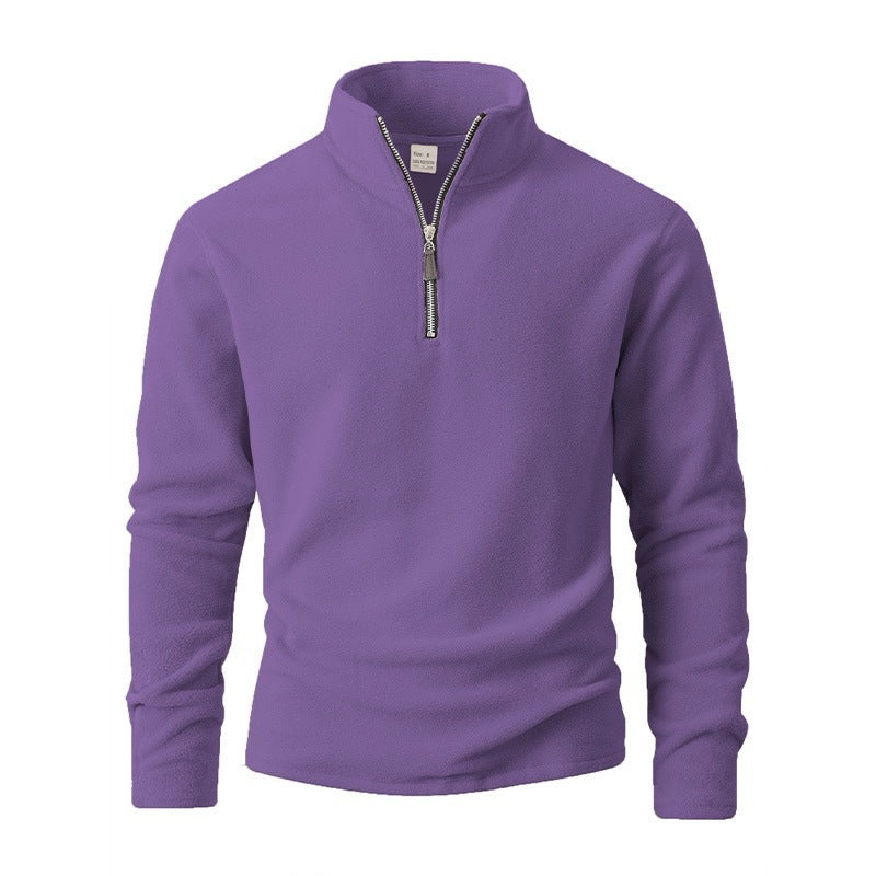 New Mens Fleece Casual Solid-color Hoodie