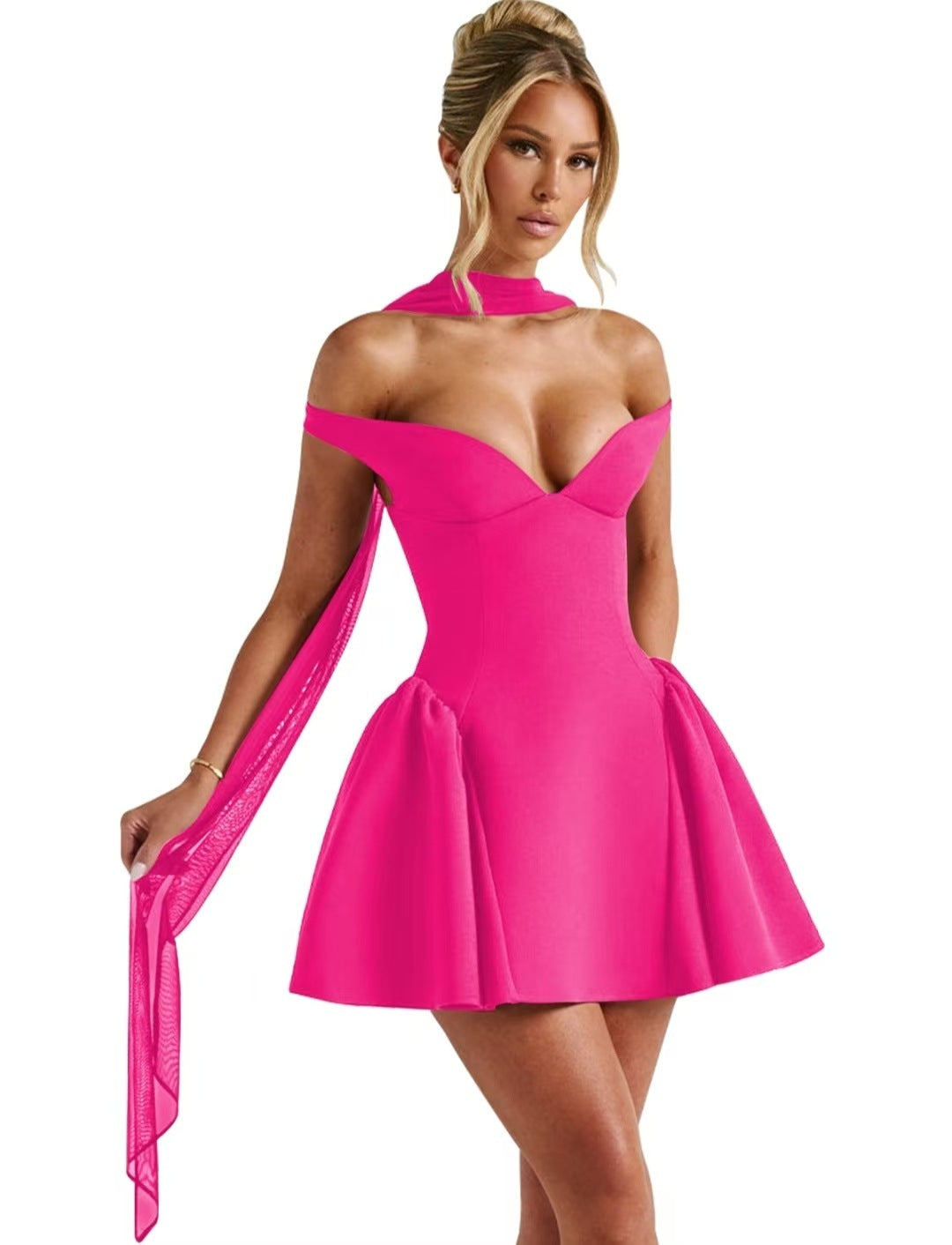 Women's Backless Solid-color Slim-fit Dress