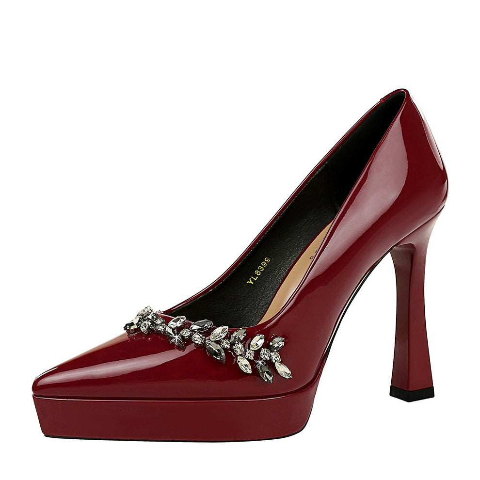 Patent Leather Platform Stiletto Pumps For Women