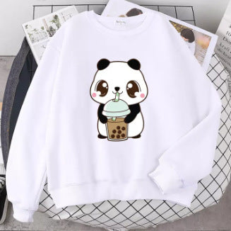 Plus Size Sweater Round Neck Printed Letters Loose Comfortable Top