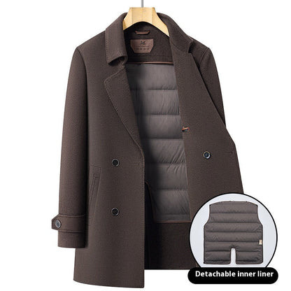 Double-sided Wool Overcoat Men's Mid-length Suit Collar Woolen Coat