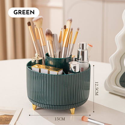 360 Rotating Makeup Brush Holder & Organizer  Countertop Storage For Cosmetics & Skincare 8 Colors