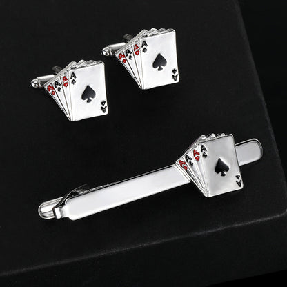 Poker Cufflinks Business Shirt Cufflinks Tie Clip