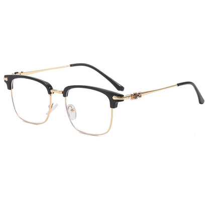 Men's Business Versatile Metal Frame Flat Lens
