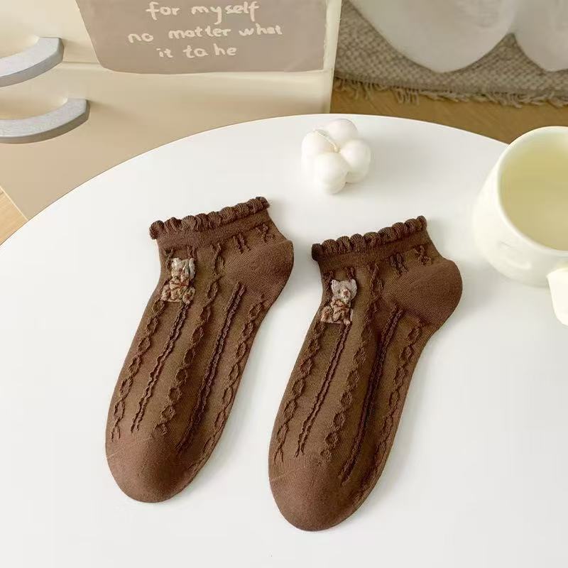 Cartoon Bear Socks Womens Ankle Socks