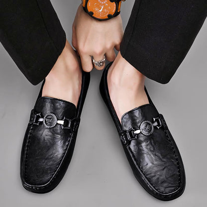 Mens Versatile Trendy Soft-leather Comfortable Casual Leather Shoes